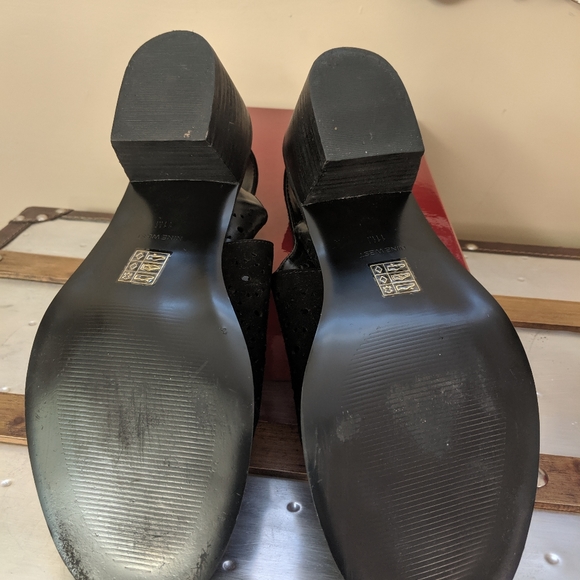 Nine West black suede block heel sz11 - Picture 5 of 6